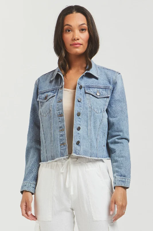 Women’s cardigan jackets for cozy style -Jeannie Cropped Denim Jacket