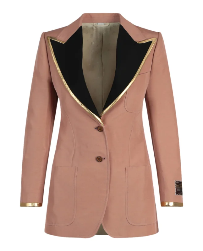 Women’s athletic jackets for gym style -Peaked Lapel Blazer