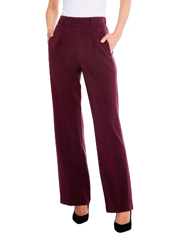 Women’s chino pants for casual comfort -Avenue Wide Leg Pants In Redwood