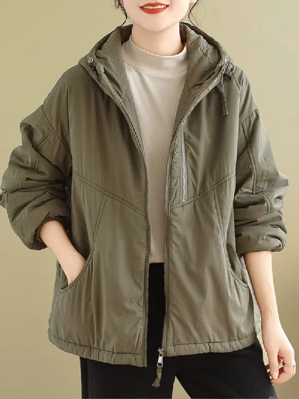 Women’s warm jackets for fall and winter -Women's Lightweight and Stylish Winter Hooded Jacket