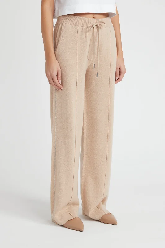 Women’s textured pants for added detail -Wool, silk and cashmere trouser