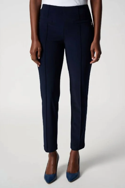 Women’s flared pants for vintage-inspired fashion -Women's Jacquard Pants In Midnight Blue