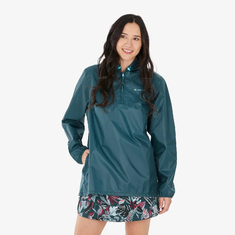 Women’s winter jackets for cold weather -Quechua Women's Raincut 1 2 Windproof and Water-repellent Rain Jacket