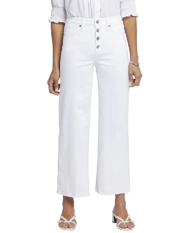 Women’s satin leggings for sleek look -NYDJ Teresa Optic White Wide Leg Jean