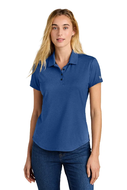 Women’s empire waist tops for flattering fit -New Era Womens Power Moisture Wicking Short Sleeve Polo Shirt - Heather Royal Blue - New