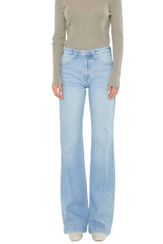 Women’s comfy cotton pants for casual wear -Courtni Bootcut Jeans In Light Denim