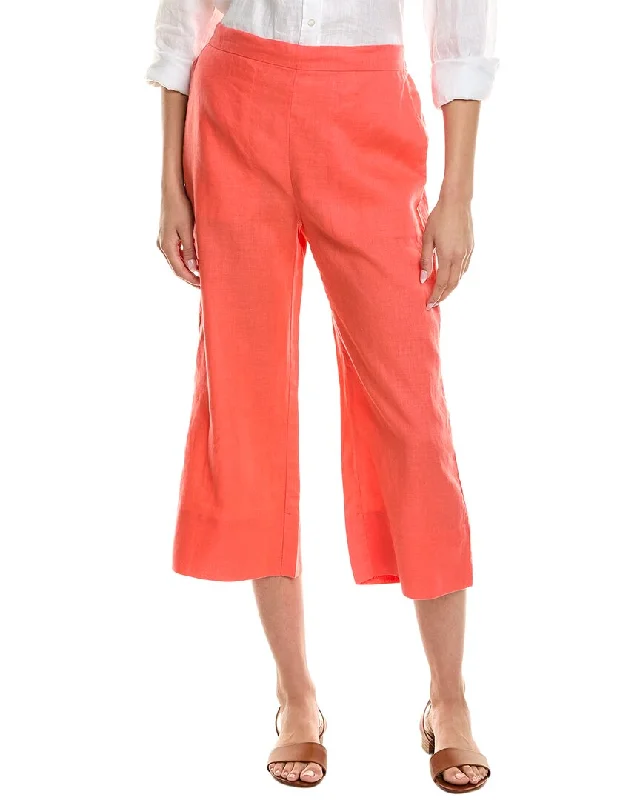 Women’s satin leggings for sleek look -HIHO Mellow Linen Capri Pant