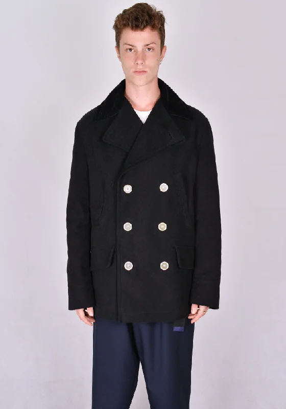 Women’s button-down jackets for chic layering -MARNI JUMU0070QU PEA COAT BLACK