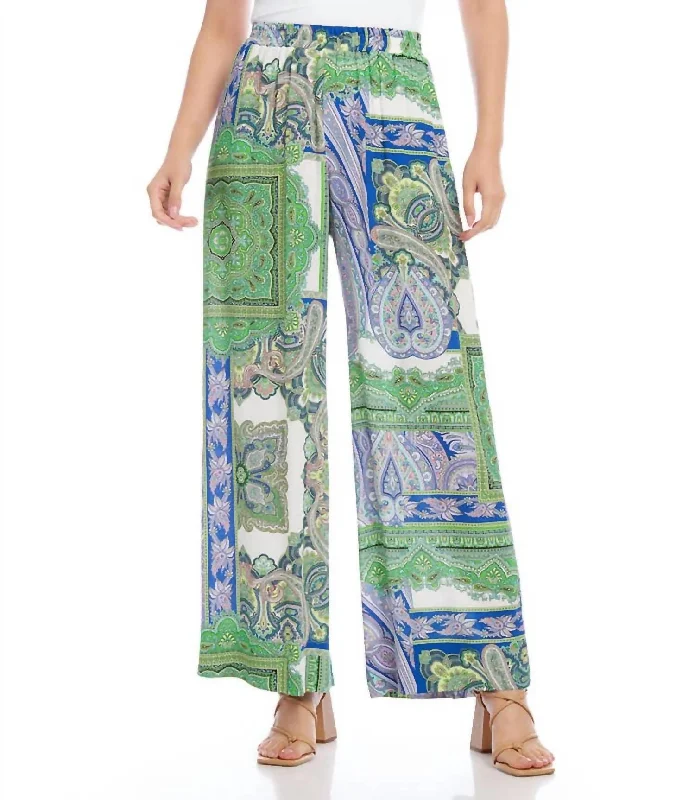 Women’s lace pants for feminine flair -Wide Leg Pants In Paisley