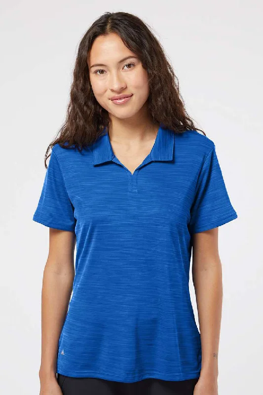 Women’s workout tops for active lifestyles -Adidas Womens UPF 50+ Short Sleeve Polo Shirt - Collegiate Royal Blue Melange