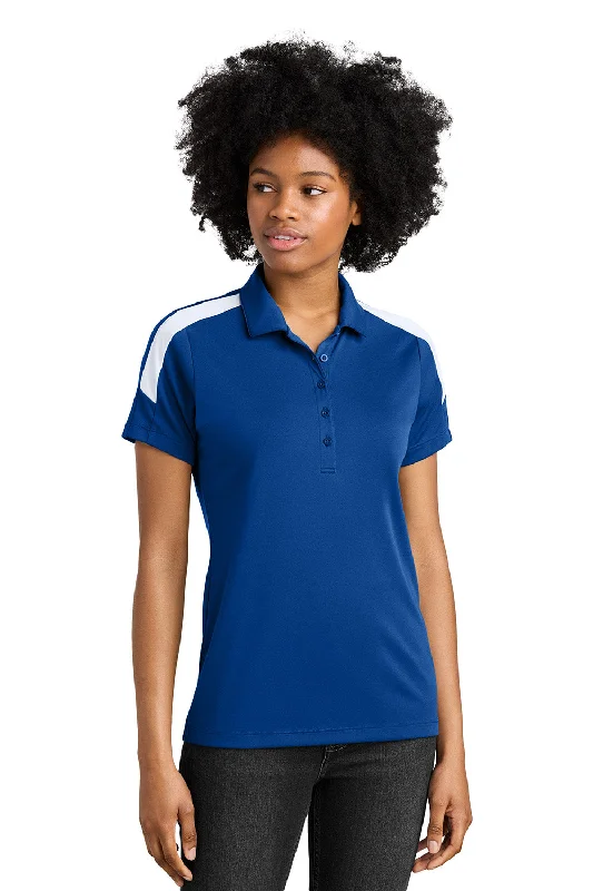 Women’s ruched tops for flattering fit -Sport-Tek Womens Moisture Wicking Competitor United Short Sleeve Polo Shirt - True Royal Blue/White - New