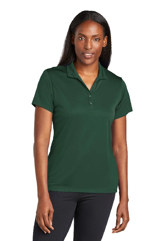 Women’s fleece-lined tops for extra warmth -Sport-Tek Womens Moisture Wicking Re-Compete Short Sleeve Polo Shirt - Forest Green - New