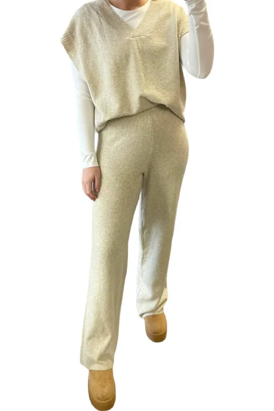 Women’s yoga pants for flexible movement -Sweater Pants In Oatmeal