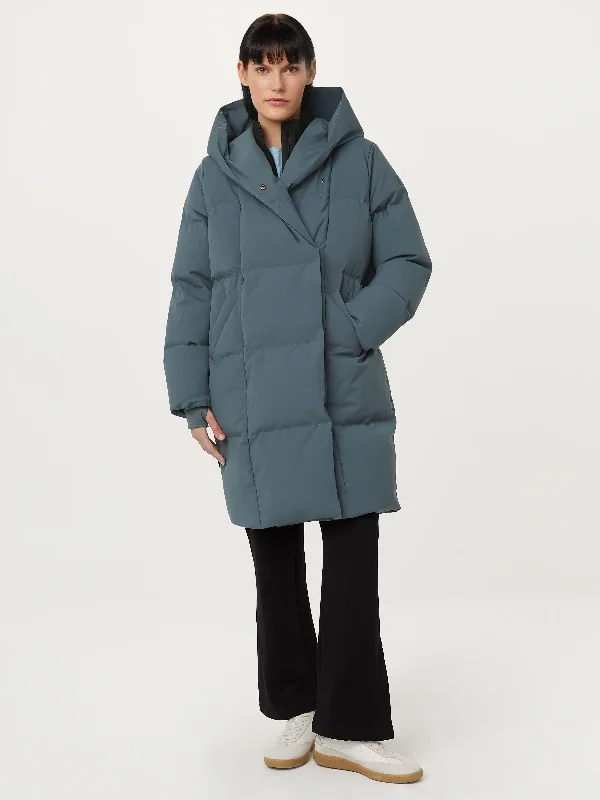 Women’s warm padded jackets for cold season -The Hygge Puffer Coat in Slate