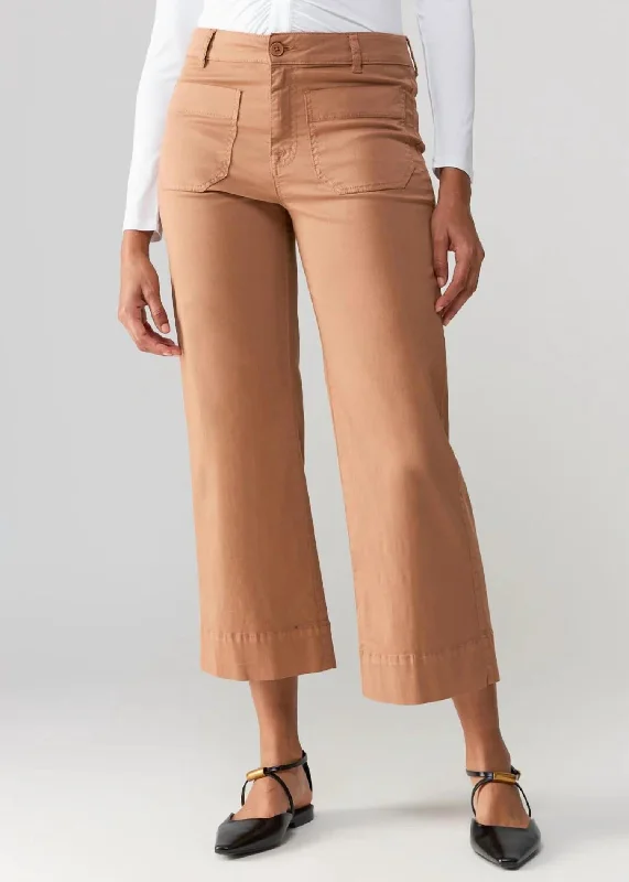 Women’s cropped leggings for active wear -The Marine Pants In Mocha Mousse