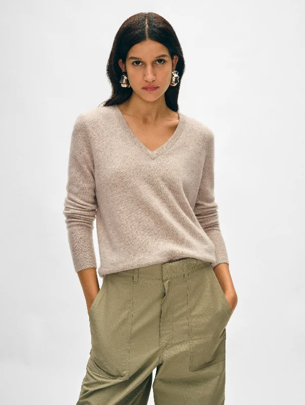 Women’s silk tops for elegant feel -Cashmere V Neck