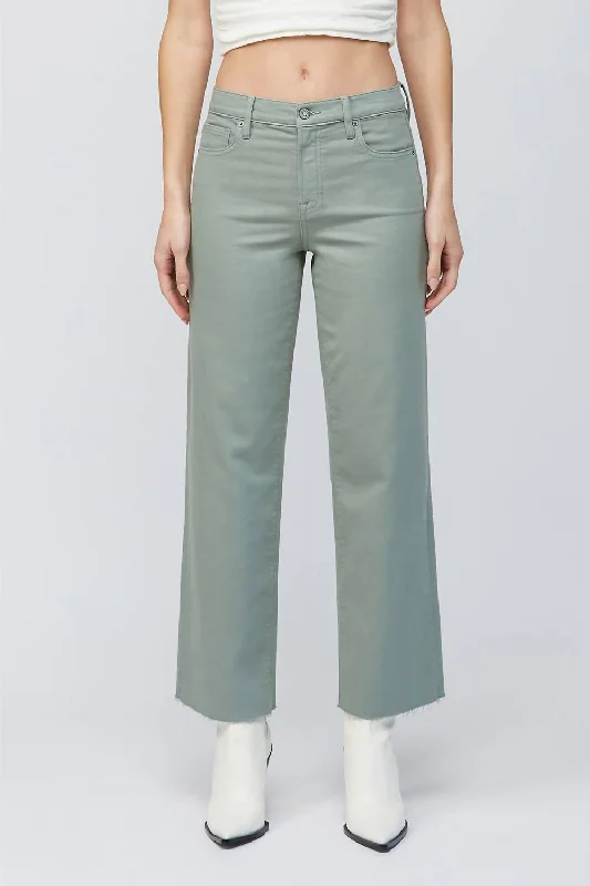 Women’s ruched pants for textured fit -Logan Dad Jeans In Sage