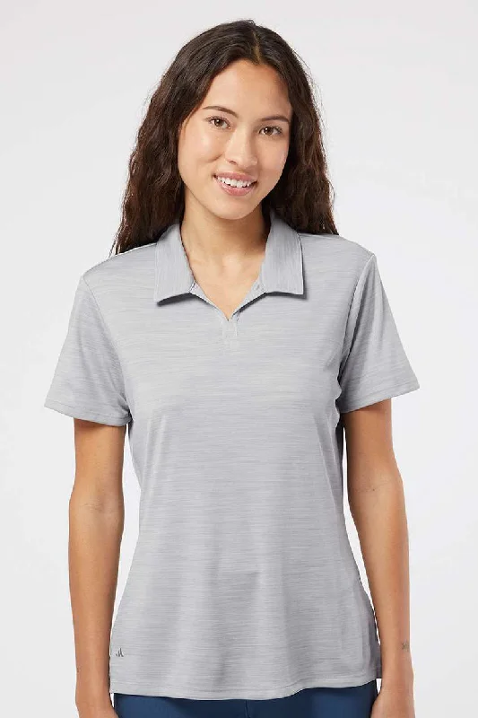 Women’s maternity tops for stylish comfort -Adidas Womens UPF 50+ Short Sleeve Polo Shirt - Mid Grey Melange