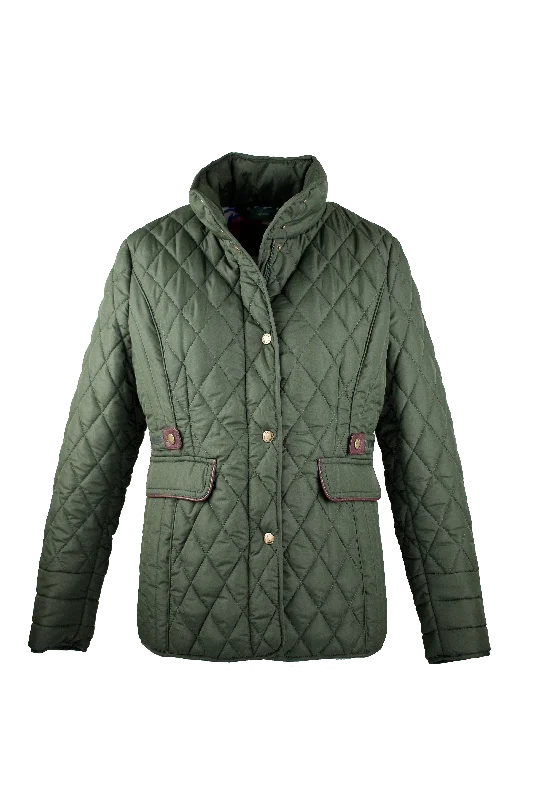 Women’s stylish coats for evening outings -LJ002 - Ladies Maya Quilted Jacket - GREEN