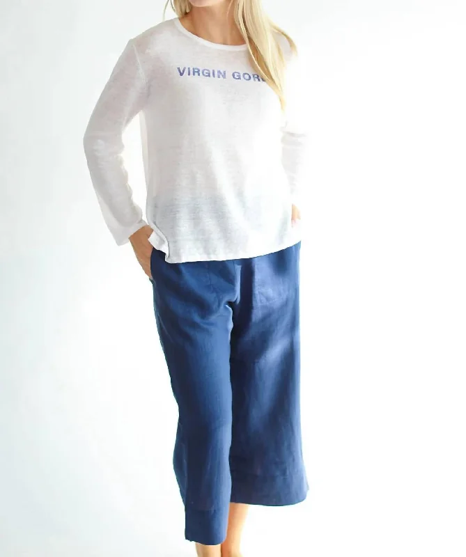 Women’s pleated pants for sophisticated look -Mellow Capri Pants In Night Sky