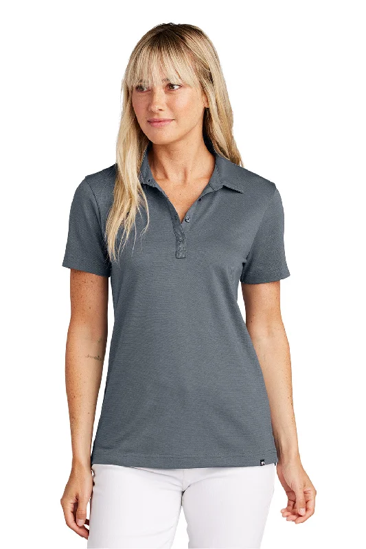 Women’s ruffle sleeve tops for playful style -TravisMathew Womens Sunnyvale Wrinkle Resistant Short Sleeve Polo Shirt - Heather Night Blue - New