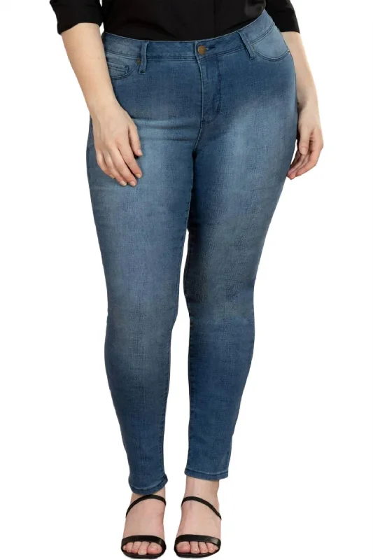 Women’s denim joggers for comfortable style -Python Jeans - Plus In Medium Wash