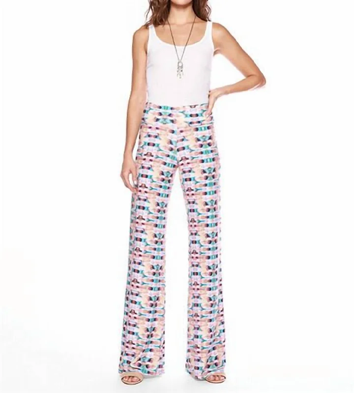 Women’s patterned pants for bold outfits -Print Wide Leg Pants In Lesson