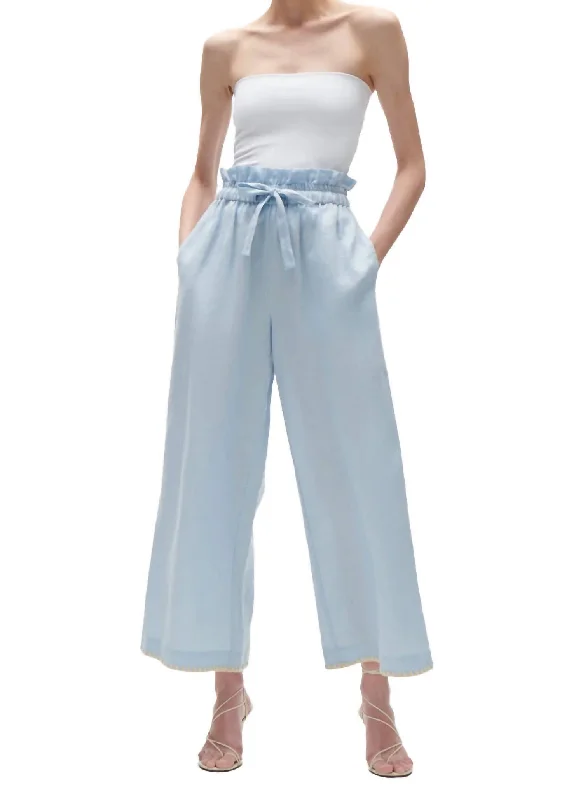 Women’s chic wide-leg trousers for professional look -Tomasina Pant In Soft Blue