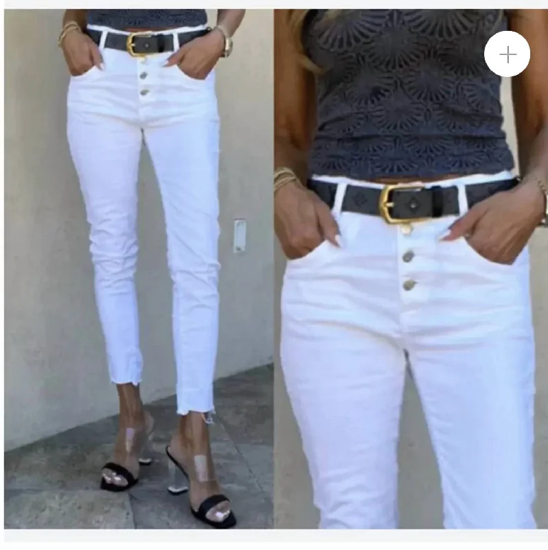 Women’s linen pants for lightweight summer wear -Aviv In White