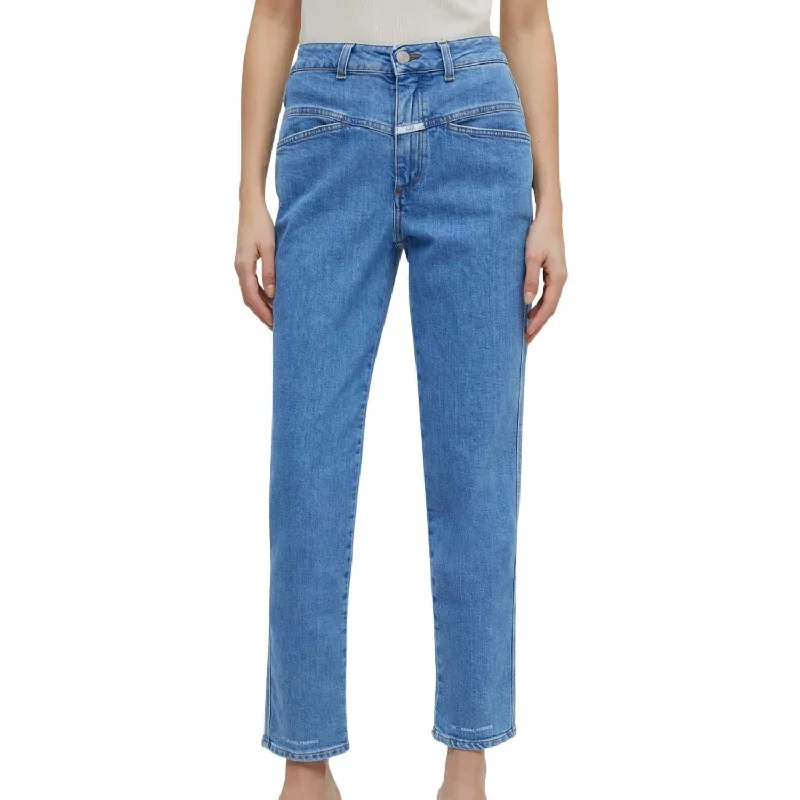 Women’s casual pants for everyday wear -Pedal Pusher Jean In Mid Blue