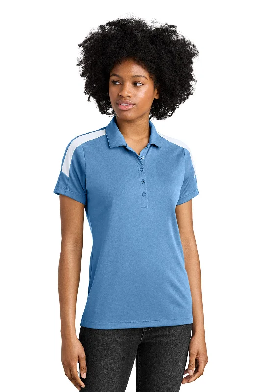 Women’s casual tops for everyday wear -Sport-Tek Womens Moisture Wicking Competitor United Short Sleeve Polo Shirt - Carolina Blue/White - New