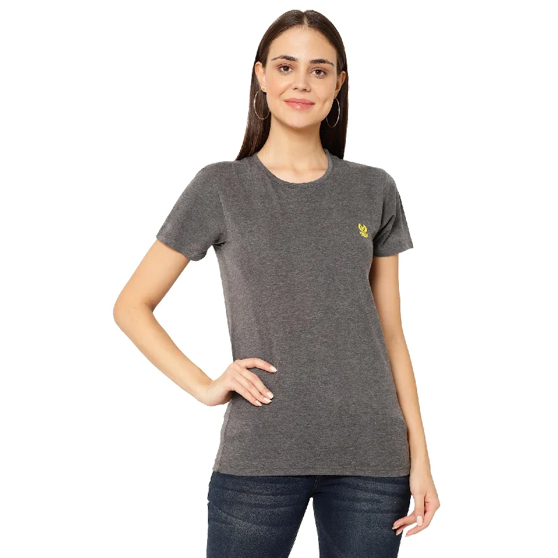 Women’s denim button-up shirts for casual chic -Vimal Jonney Grey Color T-shirt For Women