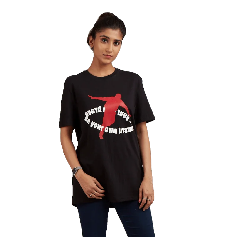 Women’s casual v-neck tees for everyday wear -djbravo47 Women’s Black - Be Your Own Bravo T-shirt