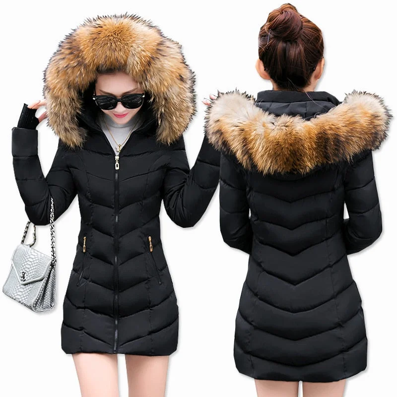 Women’s chic leather jackets for fashionable outfits -Fashion Winter Jacket Women