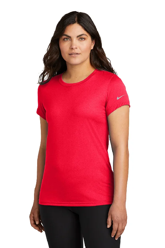 Women’s zipper-front tops for easy wear -Nike Womens rLegend Dri-Fit Moisture Wicking Short Sleeve Crewneck T-Shirt - University Red