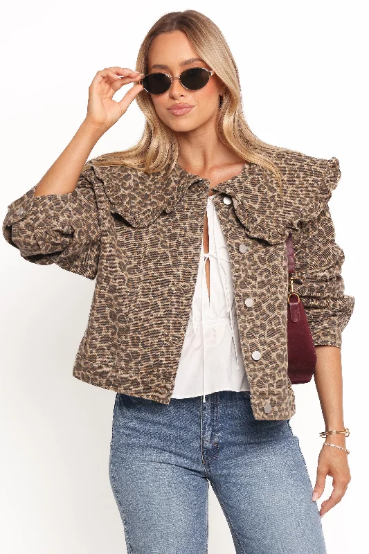 Women’s warm jackets for fall and winter -Jaelle Leopard Print Jacket - Leopard