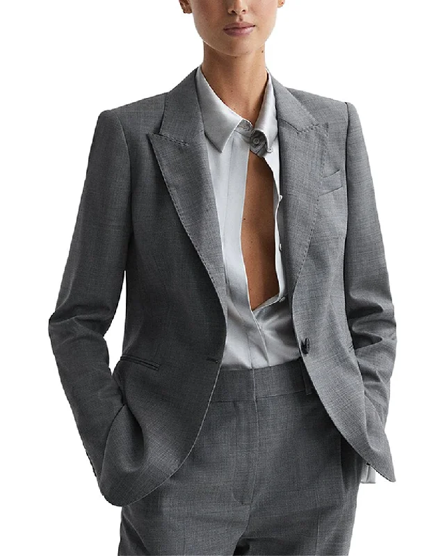 Women’s casual zip-up jackets for everyday wear -Reiss Layton Wool-Blend Blazer