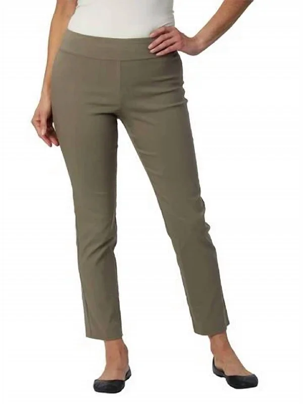 Women’s paperbag waist pants for trendy fit -Pull On Pant In Military