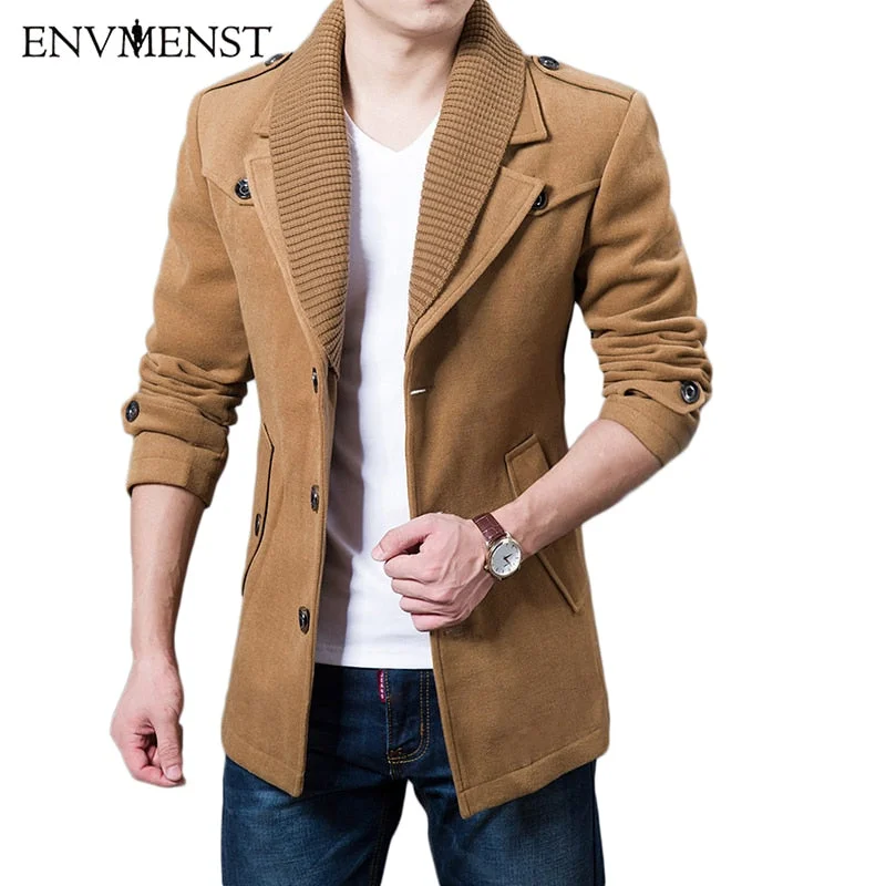 Women’s fur-lined jackets for luxurious warmth -2017 Business Men Casual Warm Coats Size M-3XL High Quality Double Collar Winter Trench Coat Thicken Man Fashion Windbeaker