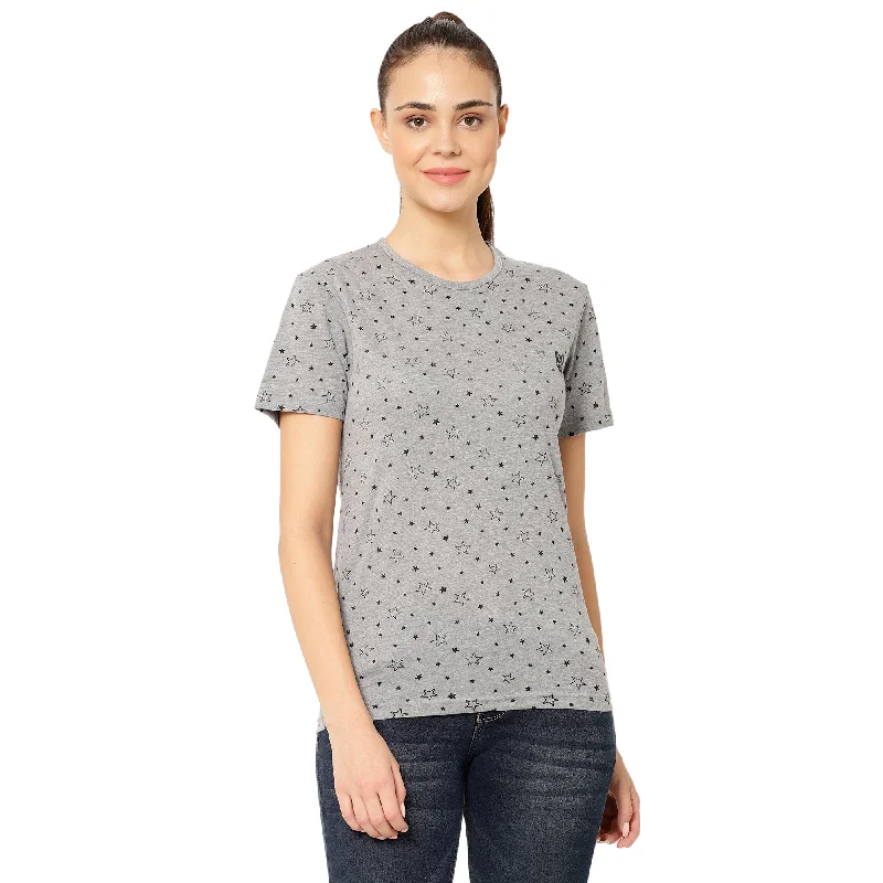 Women’s peplum blouse tops for feminine touch -Vimal Jonney Grey Color T-shirt For Women