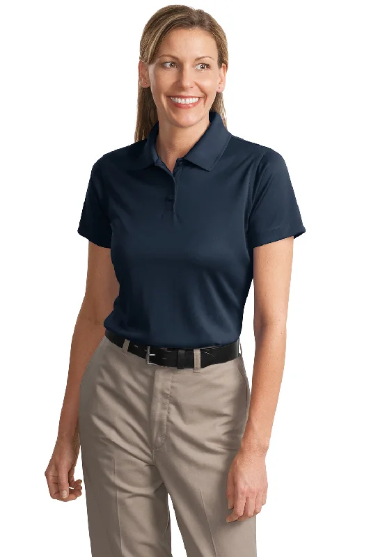 Women’s sheer tops for trendy fashion -CornerStone Womens Select Moisture Wicking Short Sleeve Polo Shirt - Dark Navy Blue