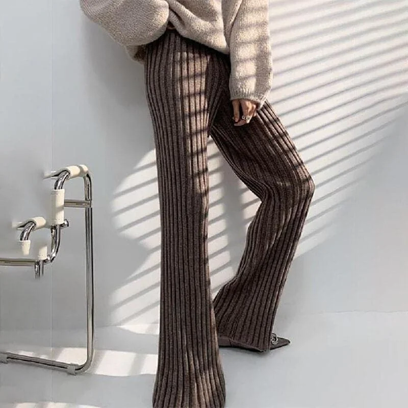 Women’s trouser pants for professional style -DressBetty - Women Casual Pants New Knitted Wide-leg Pants