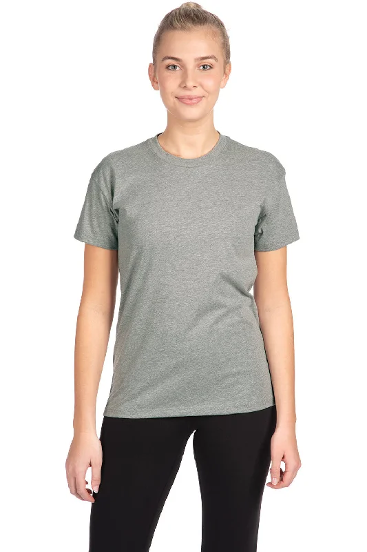 Women’s blouse tops with ruffles for added style -Next Level Womens Relaxed Short Sleeve Crewneck T-Shirt - Heather Grey