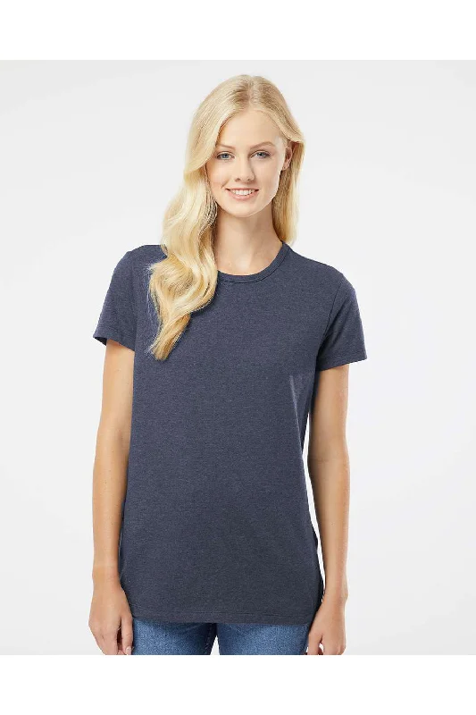 Women’s cami tops for warm weather -Kastlfel Womens Recycled Soft Short Sleeve Crewneck T-Shirt - Midnight Blue