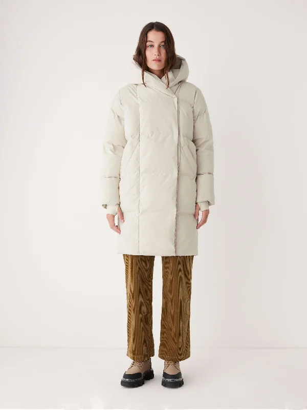 Women’s winter jackets for cold weather -The Hygge Puffer Coat in Silver Lining