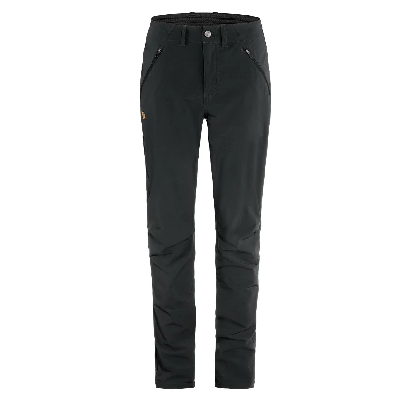 Women’s knitted pants for cozy feel -Fjallraven Womens Abisko Stretch Trousers Short Leg Black