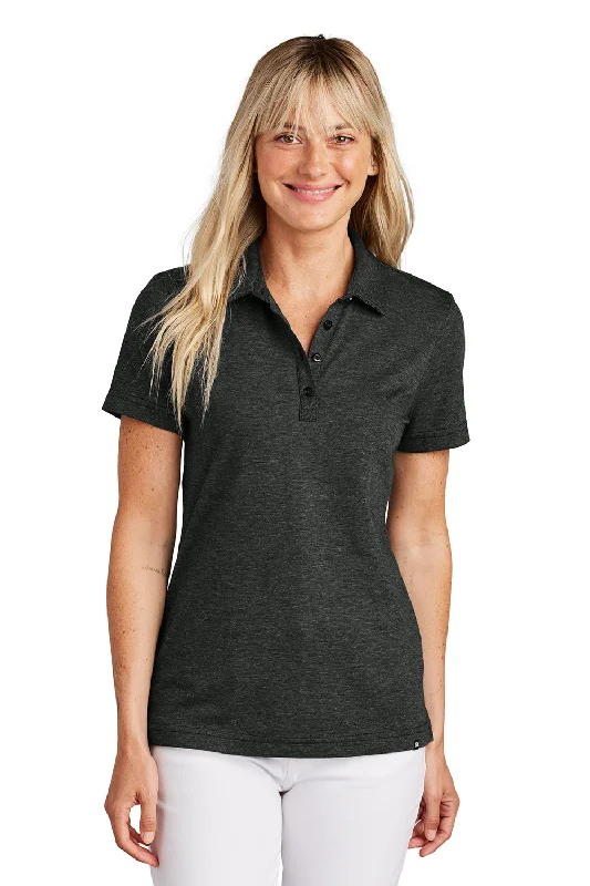 Women’s kimono sleeve tops for trendy style -TravisMathew Womens Sunnyvale Wrinkle Resistant Short Sleeve Polo Shirt - Heather Black - New