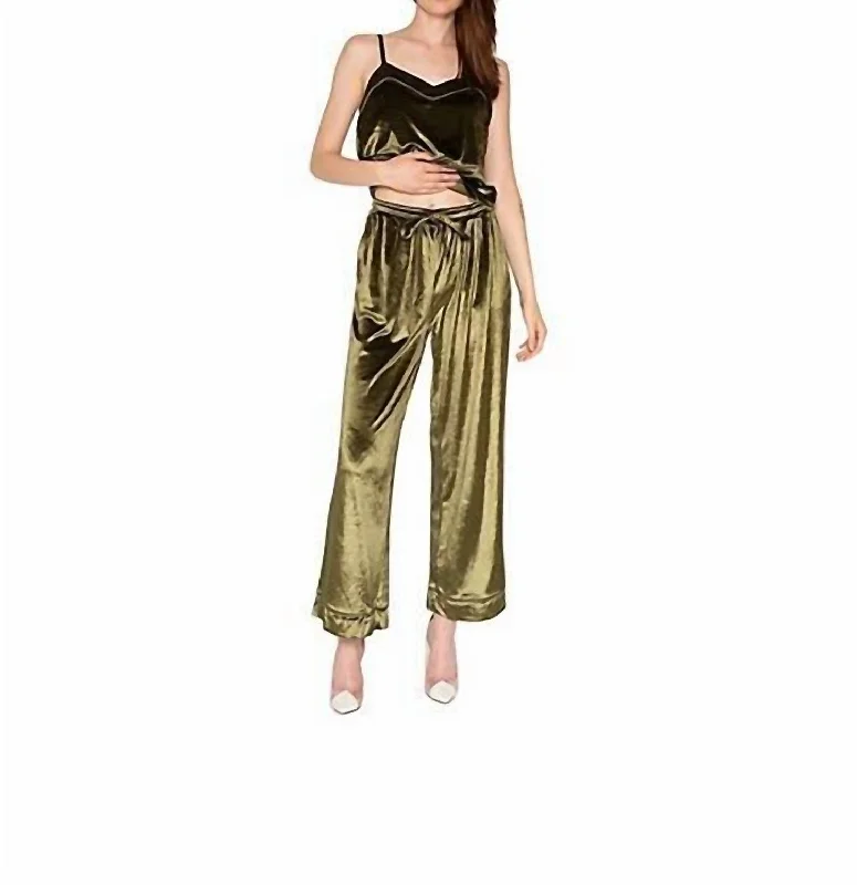 Women’s chino trousers for laid-back fashion -Velvet Pant In Dark Green