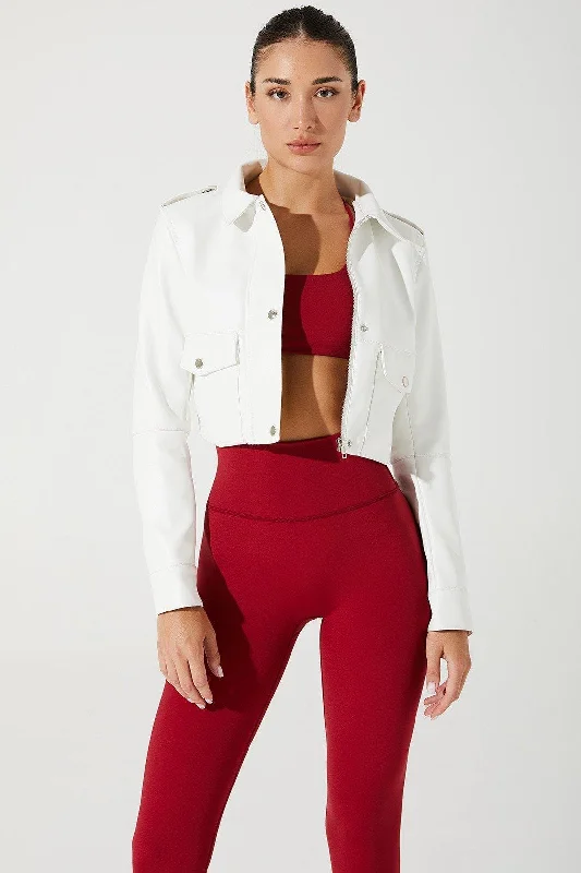 Women’s fitted jackets for flattering silhouette -Urban Rebel Jacket - White