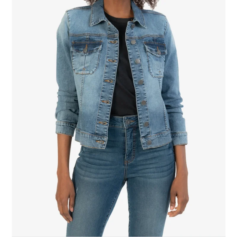 Women’s double-breasted jackets for a polished look -Amelia Denim Jacket